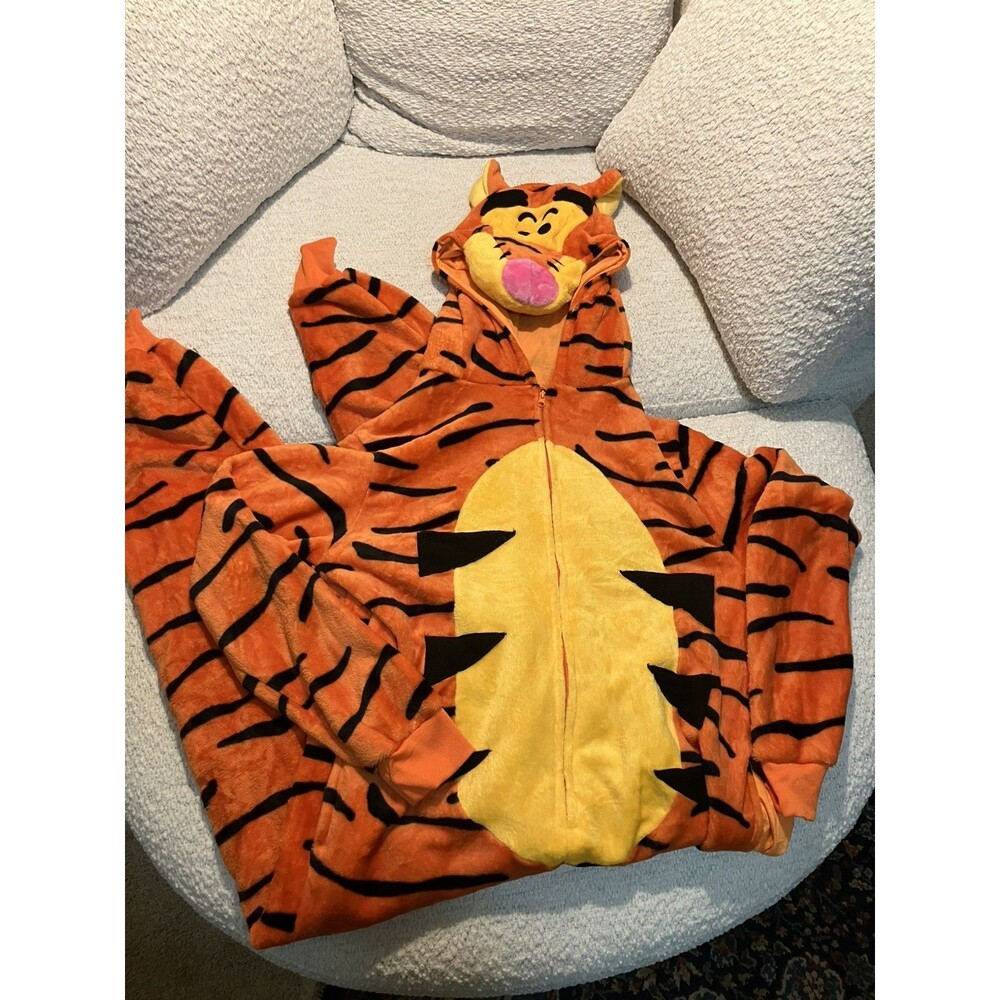 Tigger Costume One Piece Bodysuit Adult M FUNZIEZ Winnie The Pooh Medium Zip Up